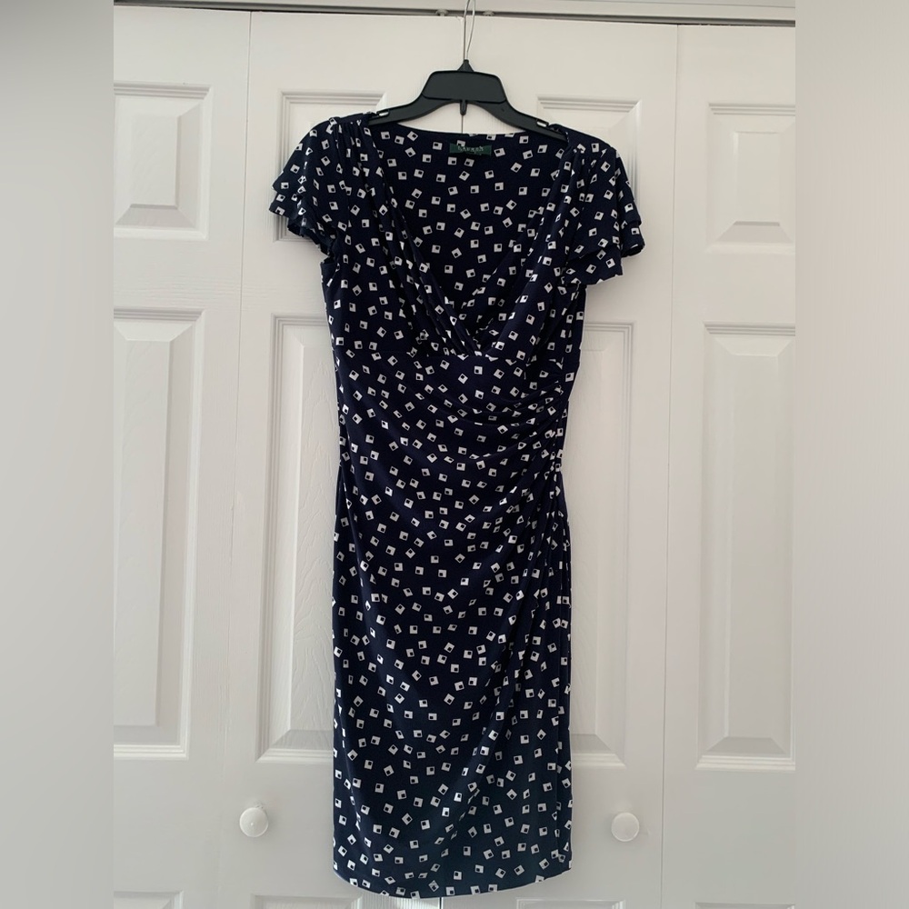 Ralph Lauren geometric shape midi dress
